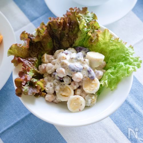 【ミックスビーンズとうずらの卵のマヨサラダ】ストック食材で！