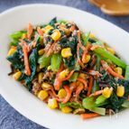 1分副菜♡『小松菜のツナ塩昆布』レンジで完成！栄養満点♡