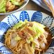 キャベツと玉ねぎの豚生姜焼きパスタ