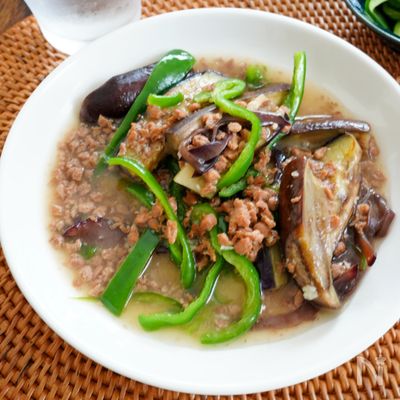 カロリーカット♪大豆ミートの麻婆豆腐なす