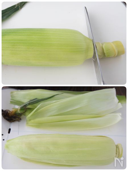 レンジで簡単!とうもろこしの茹で方下準備