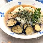 居酒屋風！たっぷりおろしと食べるお餅と茄子の揚げ浸し