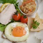 オニオンリングの目玉焼き
