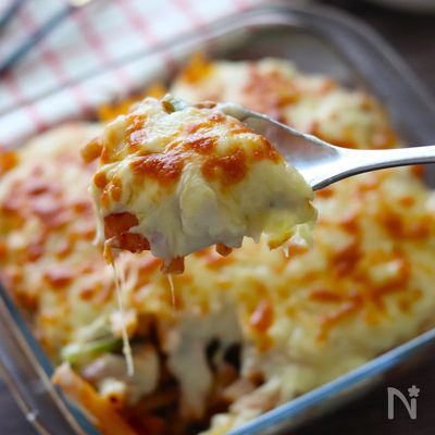 【ナポリタン風マカロニグラタン】かなりウマイ!簡単失敗なし!