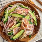 生ハムが和風に変身《にんにくごま味噌サラダ》