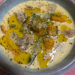 ゆっこの作ってみた!投稿(【12kgやせた管理栄養士考案】かぼちゃと鶏肉みそ豆乳スープ)