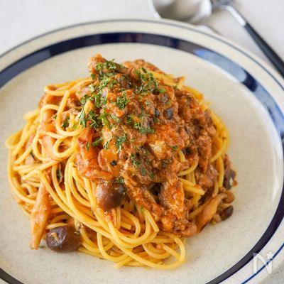 お手軽!鯖缶のトマトパスタ🍅🐟