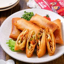【豚こま肉と筍のカレー春巻き】パリッと絶品！レンジで簡単♩