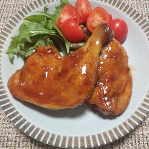 よっこの作ってみた!投稿(オーブン漬け込み不要！ワンパンで☆鶏もも肉のクリスマスチキン)