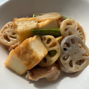あびの作ってみた!投稿(豚こま厚揚げ蓮根の甘酢炒め＊コスパ高でボリューミー♪)