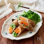 アスパラとにんじんの肉巻き甘辛炒め