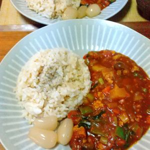 チョロリスの作ってみた!投稿(【ひき肉のトマトカレー】ルウで簡単!コク旨野菜カレー♡)