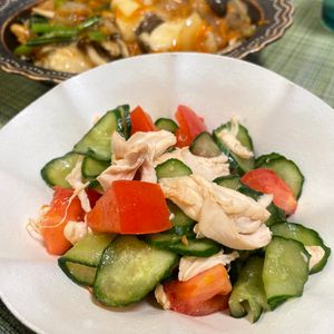 みっさキッチンの作ってみた!投稿(旨味ましまし♪『ささ身ときゅうりのネギ塩トマトナムル』)