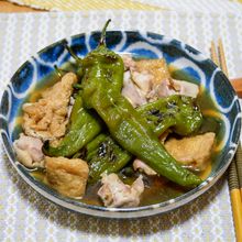 万願寺唐辛子と鶏肉の焚き物