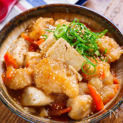 鶏むね肉とお豆腐の和風みぞれあん☆ほっこりおいしい節約おかず