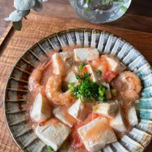 優しい春の桃色明太マーボー豆腐(和風)