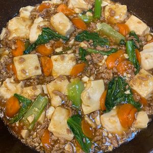 おかか昆布🍙の作ってみた!投稿(小松菜と豆腐のそぼろあんかけ【ヘルシーだけどご飯すすむ！】)