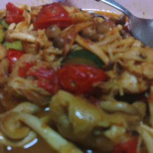 1352245ゆうさんの作ってみた!投稿(【鶏ズッキーニのトマトカレー炒め】夏野菜×スパイシー♪)
