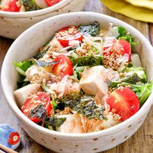 【水菜と豆腐の和風サラダ】和風がおいしい♡食べ応え満点サラダ