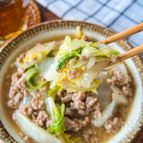 白菜がたっぷり食べられる﻿白菜のそぼろ煮﻿