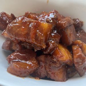 Shinoの作ってみた!投稿(豚バラブロック肉でさっぱりスタミナにんにく煮)