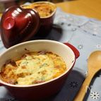 豆乳で作るトマトの入ったパスタdeグラタン