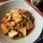 厚揚げとキノコの甘辛炒め煮