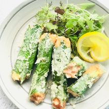揚げない大葉巻きチーズサーモン竜田揚げ