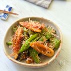 万願寺とうがらしと竹輪の麺つゆガーリックマヨ炒め