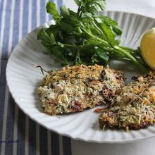 鯵のドライトマトと香草パン粉焼き