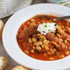 ジュースですぐウマ♡『ウインナーと大豆のトマト味噌スープ』