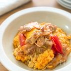 ふわとろ卵が絶品♡豚肉とトマトの甘酢炒め