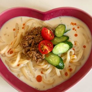 みわの作ってみた!投稿(スープも飲み干すおいしさ♩冷やしごま豆乳担々うどん)