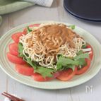 豆腐干でバンバンジー風ごまだれサラダ