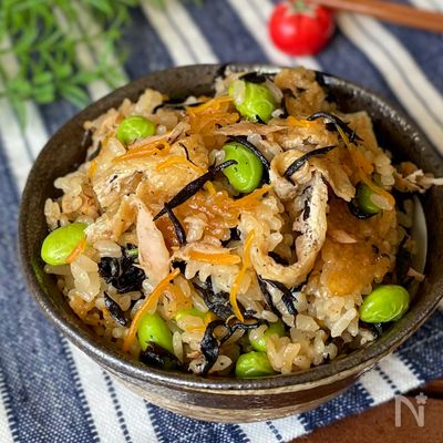 包丁不要♪子供も喜ぶ「ひじきとツナの炊き込みご飯」