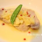 豚ロースのやわらか蒸し　りんごゴルゴンゾーラソース