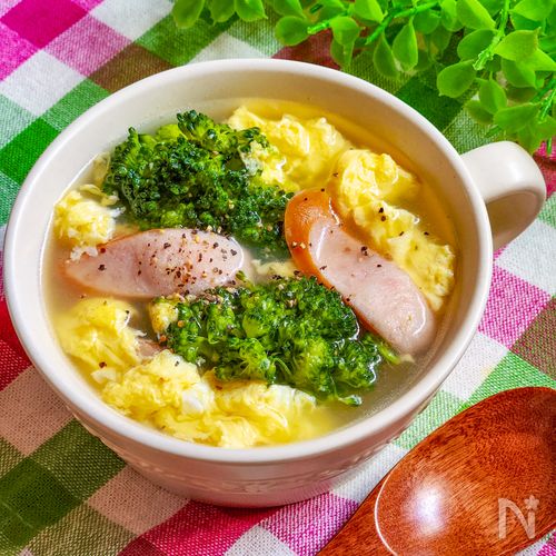 茹で汁活用~☆ブロッコリーと卵のスープ☆