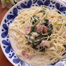 ほうれん草のチーズクリームパスタ