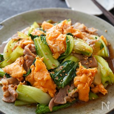 『とろふわ玉子のオイスター青梗菜』ペロリと一袋♡