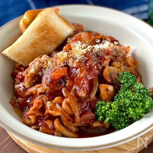 すぐできる!豚肉のトマトチーズ煮