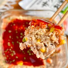 〖レンジで簡単〗米粉でしっとり！彩りミートローフ！お弁当にも