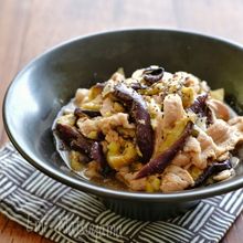 レンチンなすと茹で豚のさっぱりごまネギ和え