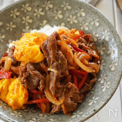 【15分】即席うまうま♪牛玉チャップ丼
