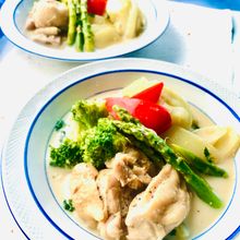 麺つゆで簡単♪春野菜と鶏肉の飛鳥煮(和風ミルクポトフ)