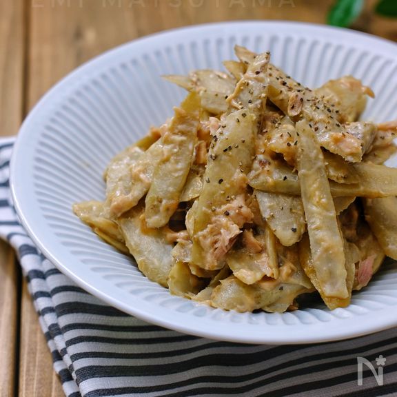 レンジで簡単！＊ごぼうとツナのオイマヨサラダ＊