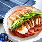 茹で時間1分で放置！
しっとり茹で鶏のこく旨ごまダレ