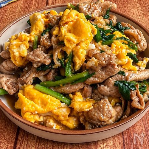 10分で爆速おかず【豚こまニラ玉の甘酢だれ】