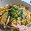 たぐともの作ってみた!投稿(野菜たっぷり　巻かないとん平焼き　とろとろ半熟たまごが最高！)