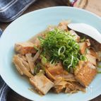 味付けめんつゆのみ。厚揚げとごぼうの柳川風【節約・作り置き】