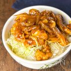 【ガッツリトンテキ丼】ワンパンで10分完成